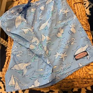 Vineyard Vines Light Blue Nautical Swim Shorts